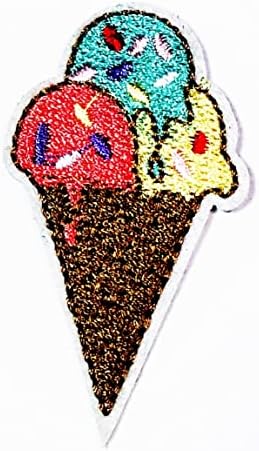Кленплус Мини Сладолед Лепенка Симпатична Сладолед Цртан Филм Железо На Лепенка Везена Апликација Шие На Лепенка За Облека Фармерки
