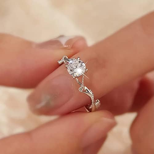 2023 година, женска цирконија, блукан дијамантски прстен за венчавки прстен прстен срце срце
