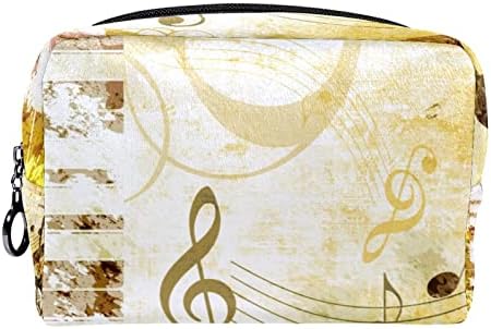 Мала торба за шминка, патент торбичка за козметички организатор за жени и девојки, музички ноти музичка уметност пијано пеперутка роза класична