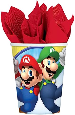 Супер Марио Браќа Партија Материјали Пакет Служи 16: Супер Марио Роденден Материјали, Супер Марио Брос. Десерт Плочи Пијалаци