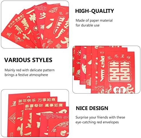 Полнети За Чорапи ОД ПАТКА Црвени Пликови, 36 Парчиња Свадбени Пликови Кинески Црвени Пликови Пликови За Подароци За Кинески Новогодишни Црвени