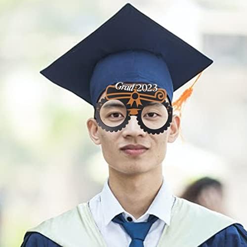 АМОСФУН 12 парчиња дипломирање за очила за очила за декорација од 2023 година за дипломирање на очила за дипломирање Фото штанд на штанд со реквизити