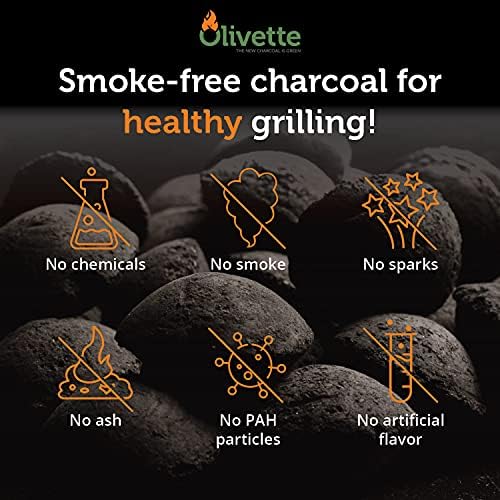 Органски јаглен од Оливет, брикети за скара за скара, органско овластено УСДА | рециклирани нуспроизводи од маслиново дрво