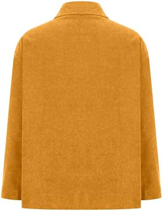 LMSXCT CORNESTINS'SIMEN CORDUROY SHACKET Обичен преголема јакна за кошула лабава вклопена долга ракав копче надолу со блузи врвови