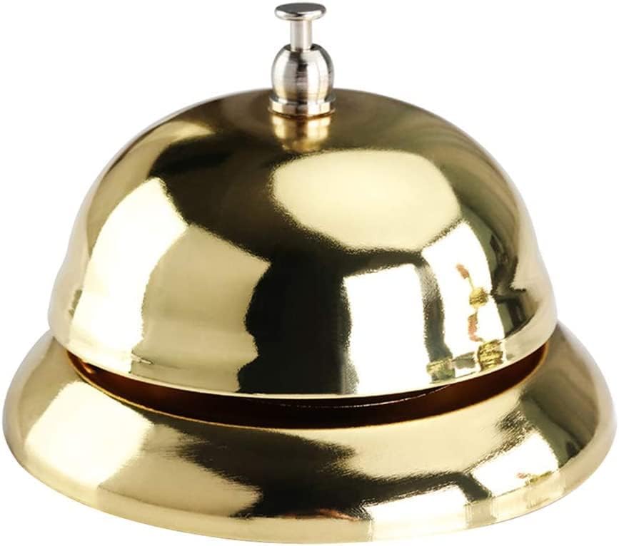 Toyandona 1PC Gold Sell Bells, 3,35 инчи сервисно bellвонче за повикување на услуги на клиентите, биро bellвонче, игри со ресторани,