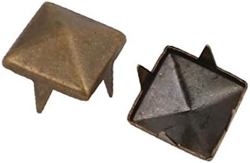 X-Ree 100pcs 8mm квадратни во форма на бронзен тон на бронзен тон за сноп-книги DIY занает (100 unids 8 mm en forma de papel brad bronce