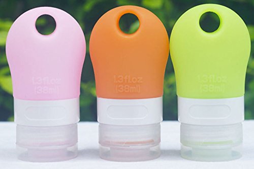 Зумзуп шишиња за патувања поставени 3 пакувања силиконски козметички воздушни патувања практики за мултифункционално шише тоалети комплети