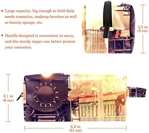 Торба За шминка За патување Водоотпорна Козметичка Торба за Тоалетна торба за шминка за жени и девојки, Воз За Зајдисонце
