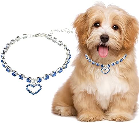 Јака кучиња ѓердан накит за кученце кученце сјајно ринестон мачка свадба миленичиња јака за кучиња