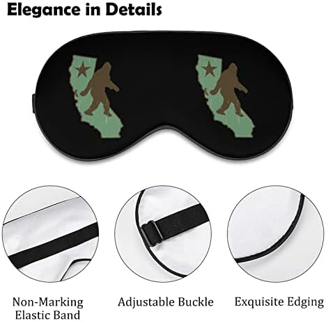 Калифорнија Бигфут печатена маска за очи за очи меко заслепено око со прилагодлива лента за ноќни очила за очила за мажи за мажи жени
