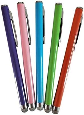 Пенкало за стилот за iPad - Evertouch Slimline капацитивен стилус, тенок барел капацитивен стилус со фибермеш врв за iPad, Apple iPad - црвено