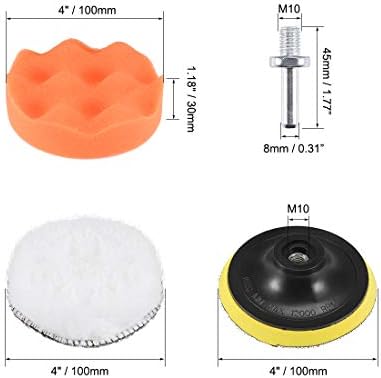 Uxcell 4 Комплет за полирање на подлогата за вежбање со пена, 7 парчиња мавтаа со сунѓерски влошки 1 парчиња волна подлога 1 парчиња