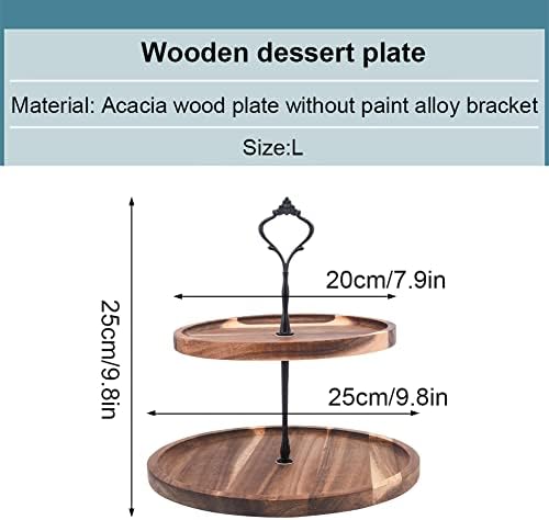 Дрвен Послужавник од 2 Нивоа, Штанд За Кекси Од Рустикално Дрво, Декоративен Држач За Торта, Тркалезен Држач За Овошје, Послужавник За Сервирање, Дисплеј За Шведска ?