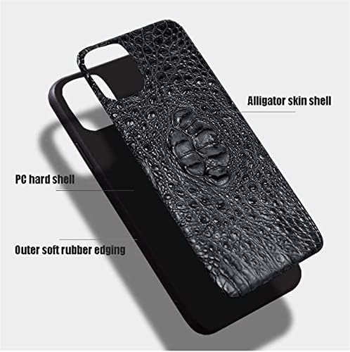 Еидкгд Црн Крокодил Заден Телефонски Капак, за iPhone 13 Pro Max 6.7 Инчен Бизнис Шок-Случај [Екран &засилувач; Камера Заштита]