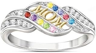 2023 година Нов ден за подароци злато-позлатен подарок на мајката, дво-боја, дијамантски празник, женски прстен прстени за накит