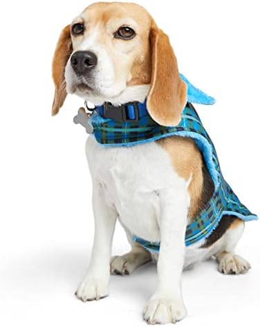 Yoully сино реверзибилна пријатна јакна за кучиња со пуфер, x-мала/мала