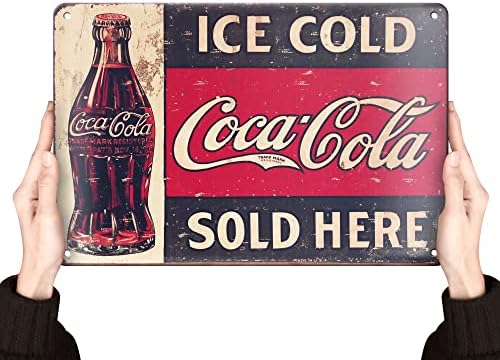 Clolinse Coca Cola Signs | Метален ретро знак гроздобер бар кул работи Декор за простории за продавници | Смешен човек пештерски