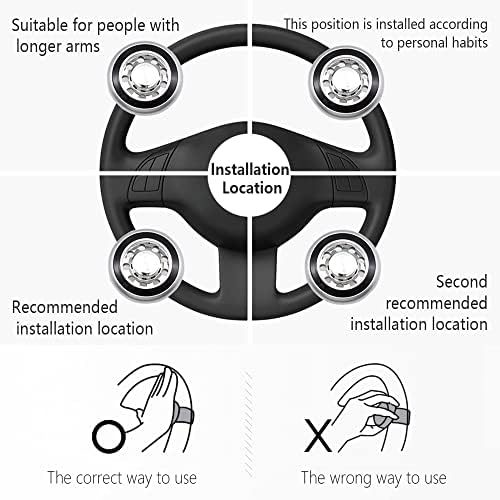 Универзално копче за воланот-Ослободете ја едната рака, повеќе удобно на погоните додатоци за тркала-со 360 ° ротација што не се лизга во управувачот на воланот за за