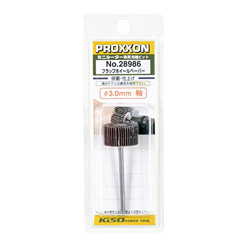 Proxxon No. 28986 Flap Wheel Paper, 1 парче, тркало од 0,8 инчи, бр. 120, дијаметар на вратило 0,1 инчи