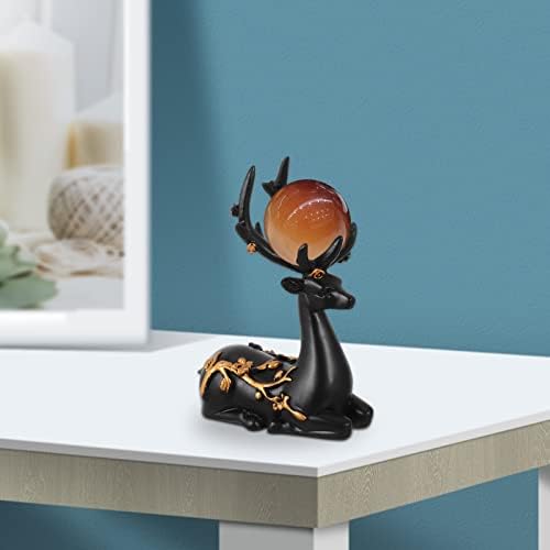 Homoyoyo 1PC Jade Sphere Trinket Figurine Globe Dishing Snow Snow Animal Stand Glass Orb Plate Desktop стои топки статуи на елени