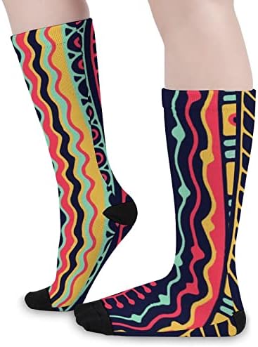 Племенски Гроздобер Етнички Печатени Чорапи Што Одговараат На Боја Атлетски Чорапи Високи Колена За Жени Мажи