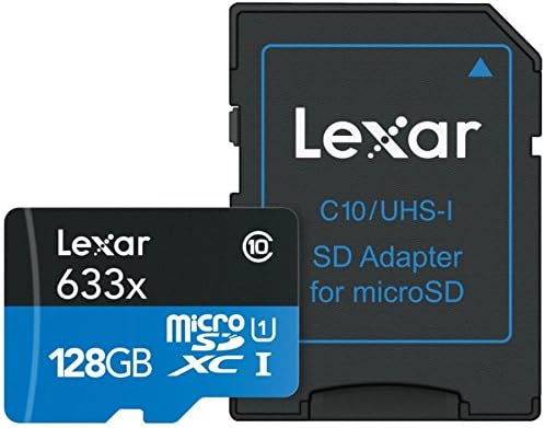 Лексар со Високи Перформанси 633x microSDXC UHS-1 Мемориска Картичка, 128GB
