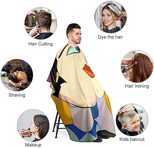 Голема наметка за сечење на косата за мажи, апстрактна уметничка сликарство за раздвојување на салони со прилагодливо затворање