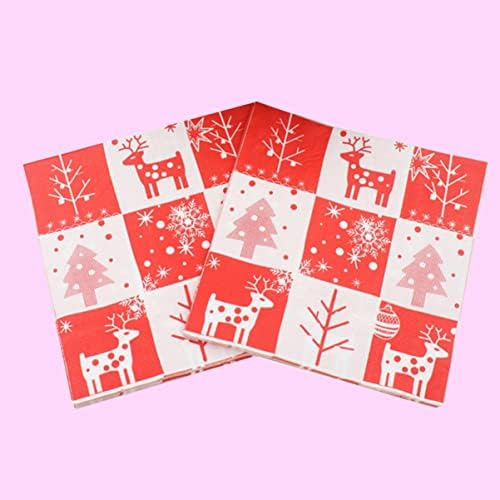 Upkoch 20 парчиња дрво елен Божиќ, за хартија за хартија, печатена дома за вечера ткиво