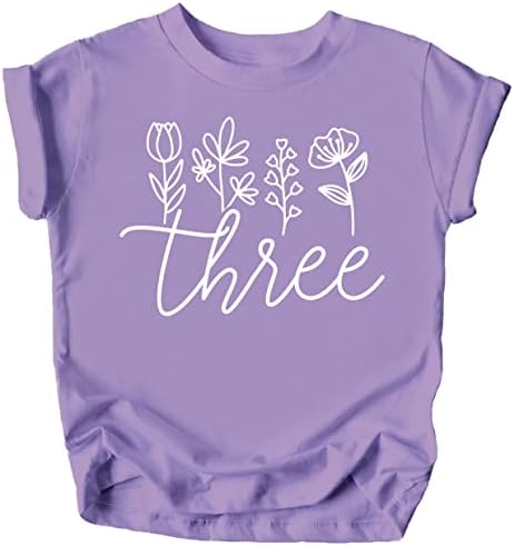 Три Цветни 3 Роденден Кошула За Мали Девојчиња Трет Роденден Облека