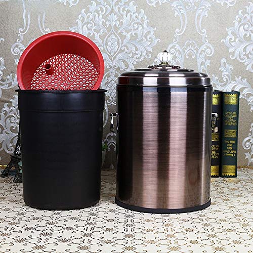 Abecel Trash Can, 6L/8L чај чај чај ретро отпадоци од ѓубре од не'рѓосувачки челик конзерва со бронзена боја дневна соба чај и отпадоци за отпадоци