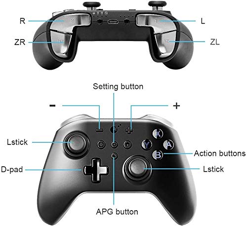 Безжичен контролер на Gulikit за Nintendo Switch, NS09 Nintendo Switch Pro Controller со функција за учење на АИ, поставување на чувствителност