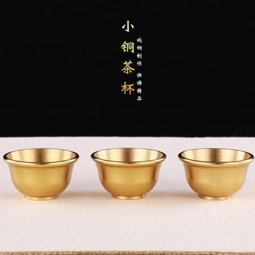 Xialon 7pcs/Постави 4,2 см чиста чаша за снабдување со вода од бакар, чаши Буда чаша будизам чаша за прочистување на вода