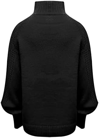 Womenените се потсмеваат со џемпер на вратот, џемпер, плетена цврста боја, преголем пулвер, пулнер за долги ракави на врвовите на блуза