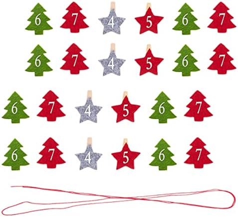 Алипис Адвентни ланци клип слики Божиќни белешки Pegs Фотографии за облеки за облека, висечки одбрани за одбројување, декоративни клипови