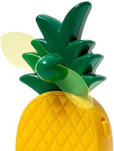 Легами - Преносен мини вентилатор ананас, флексибилен материјал за сечила: ABS, EVA, големина: 8,5 x 17,3 см, практична, функционална и забава