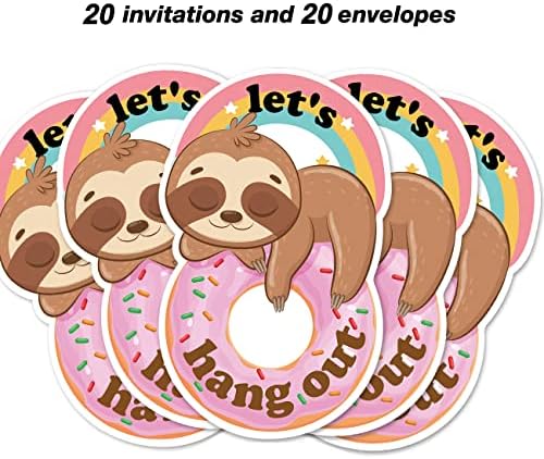 Ајде покани за забави за забави со пликови, 20 сет покани во форма на мрзливост роденден за роденден за туширање за бебиња, поканува материјали