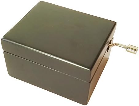 Fnly 18 белешки рачно дрвена музичка кутија со движење со сребрена облога во, кутија за подароци за црна музика, тивка ноќна музичка кутија