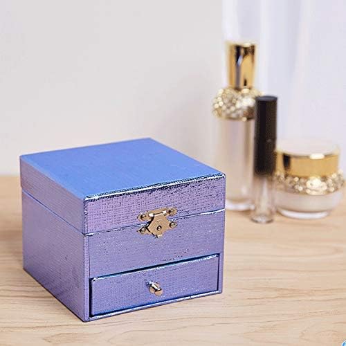Hmggdd Blue Paper Music Box сина рачно изработена накит кутија плоштад подарок креативен предлог роденденски подарок Божиќ