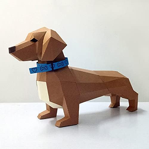 Wll-dp dachshund рачно изработена оригами загатка хартија скулптура DIY хартија модел 3Д хартија играчка геометриска хартија занаетчиски