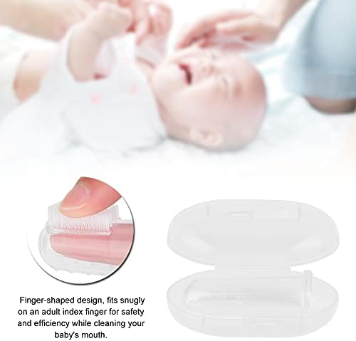 Четка за заби за заби за бебешки прсти, чистач за заби со прсти, безбеден силиконски транспарентен за дневна употреба за новороденче за новороденче