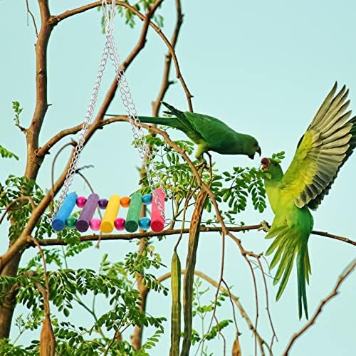 ИПЕТБООМ Папагал играчки Папагал играчки за птици кафез додатоци 2 парчиња домаќинства птици играчки, отпорни на папагал играчка дрвена птица