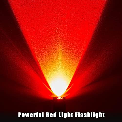 Тактички LED фенерче LUXNOVAQ MINI 3 режими Црвен лов на светло - преносен, зумиран, вода и шок отпорна на црвена рачна светлина