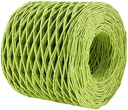 Мандала занаети Зелена искривена хартија јаже за занаети Рафија Твин ткаење - зелена рафија предиво за капчиња - 1/16 инчи 200 години