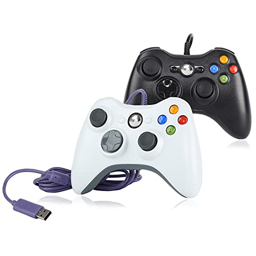 Gurksky Wired Controller компатибилен со Microsoft Xbox 360 & Slim and PC Windows 10/8/7, со надграден џојстик, двоен шок