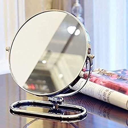 СОГУДИО мало огледало Континентална огледало за шминка, десктоп за козметичко огледало двострана преносна преносна 360 степени ротира 3x зголемувачки