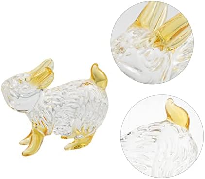 Абаодам Колекционерски фигурини Велигденски зајак за хартија за хартија за - животински дом на канцелариски декор пролетно стакло
