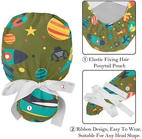 Работно капаче со копчиња со џемпер лента вратоврска назад буфантни капи, цртан филм со еднорог, виножито од срце Месечина
