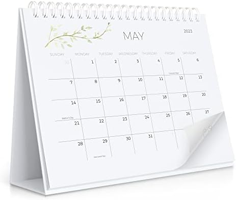Естетски календар за мала биро 2023 со налепници - работи од октомври 2022 година до јуни 2024 година - Прекрасно зеленило 6 x 8 Флип Десктоп