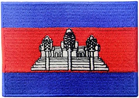 Печ за знаме на Камбоџа, извезена апликација Камбоџа Кмер Национално железо на шиење на амблем