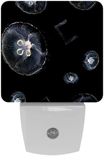 Rodailycay светлосна светлина медуза, 2 пакувања ноќни светла се приклучуваат на wallид, топли бели предводени ноќни светла за расадник,